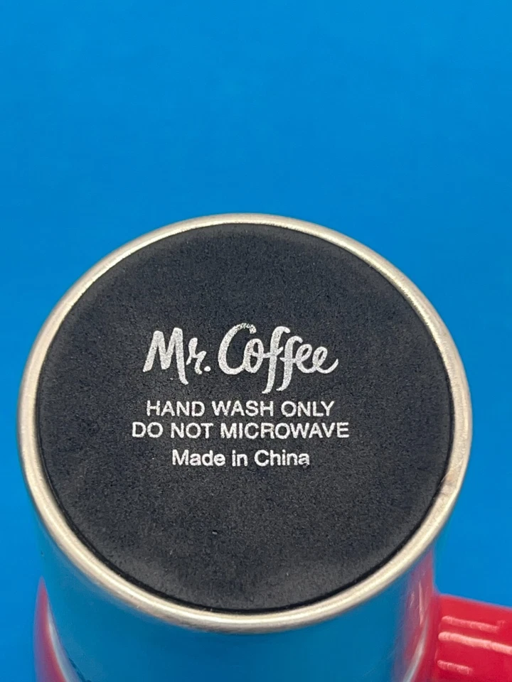 Taza de viaje Mr Coffee Traverse cerámica roja y acero inoxidable 16 oz sin tapa Foto 4 de 4