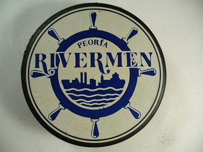 IHL Peoria Rivermen Team Crest '93-94 SGA Official Hockey Puck MoneyCenter 24