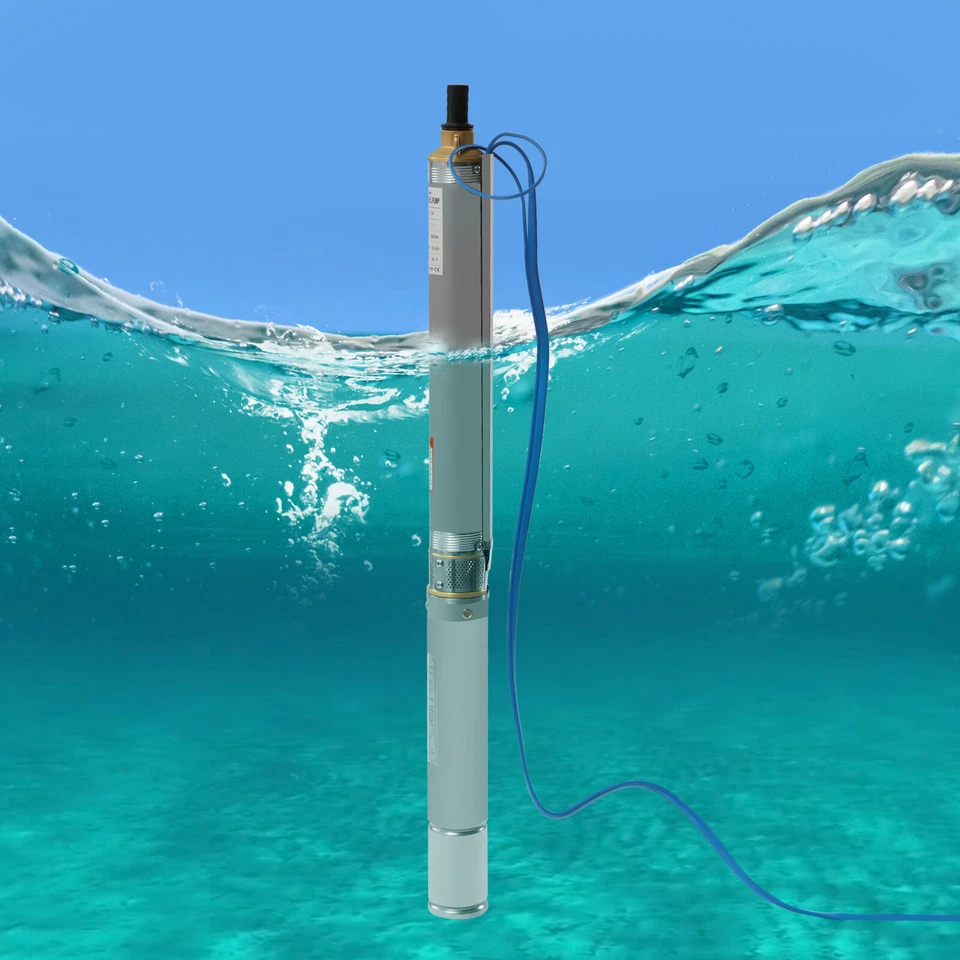 Bomba submersível de poço profundo 3 polegadas 1HP bomba de água de aço inoxidável 3,6m³/h 16GPM - Imagem 4 de 4