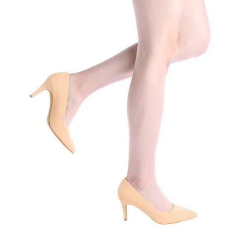 Zapatos sin cordones de tacón de aguja para mujer con punta para boda fiesta - Imagen 9 de 17