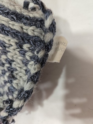 Unisex Knit Boot Sock Slippers Hand Made Suede Sole. Size L Blue And White - Picture 13 of 13