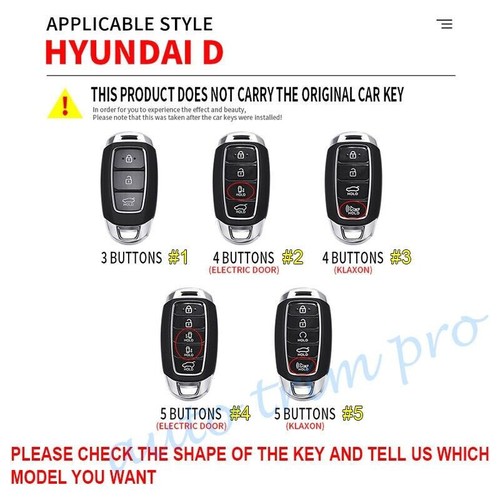 Car Key Fob Bag Case Shell Protector Cover For Hyundai Santa Fe Elantra GT Kona - Picture 2 of 11