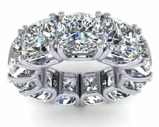 Wedding Band 8.50Ct Diamond 14k White Gold Anniversary Ring Simulated in Size 7