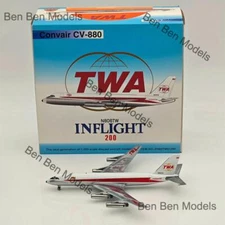 INFLIGHT 200 TWA / N806TW WITH STAND / CONVAIR CV-880 IF880TW0129P 1:200 Diecast