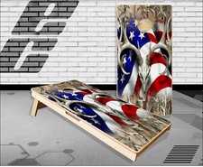 American Buck Obliteration Skull Cornhole Boards Bean Bag Toss Game