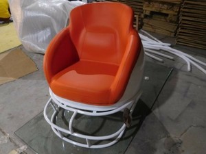 New Football Helmet Chair White Body Facemask Orange Seat 4 Man Cave Ebay