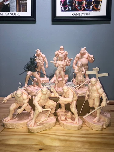TMNT Ninja Turtles Resin Scale 1:10 Model Kit 3D Printed GK Statue Figure Set