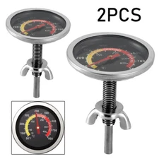 2Pcs Temperature Gauge Thermometer for Barbecue BBQ Grill Smoker Pit Thermostat