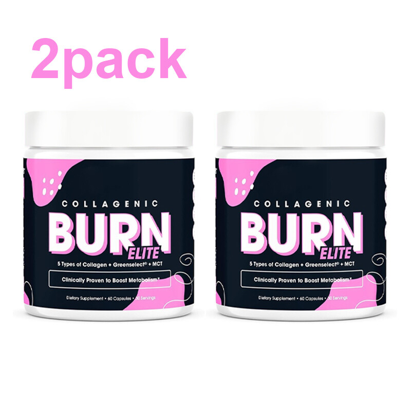 120 Caps Collagenic Burn Elite, Collagen Peptides Infused Thermogenic Fat Burner