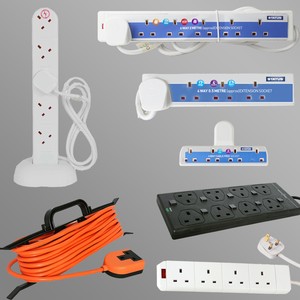 4WAY 5M//10M//25M câble extension reel plomb secteur socket heavy duty électrique