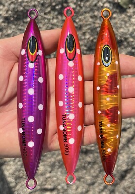 SALE ! 500g BLUEFIN TUNA  KNIFE JIGS - Eddie Bomb  Heavy Bft Glow  TG  Fall Red