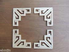 B.Carved Wood Panel 4pcs/set w/Triangle 