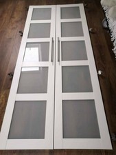 Portes de dressing blanches et verre dépoli pour armoire PAX ikea