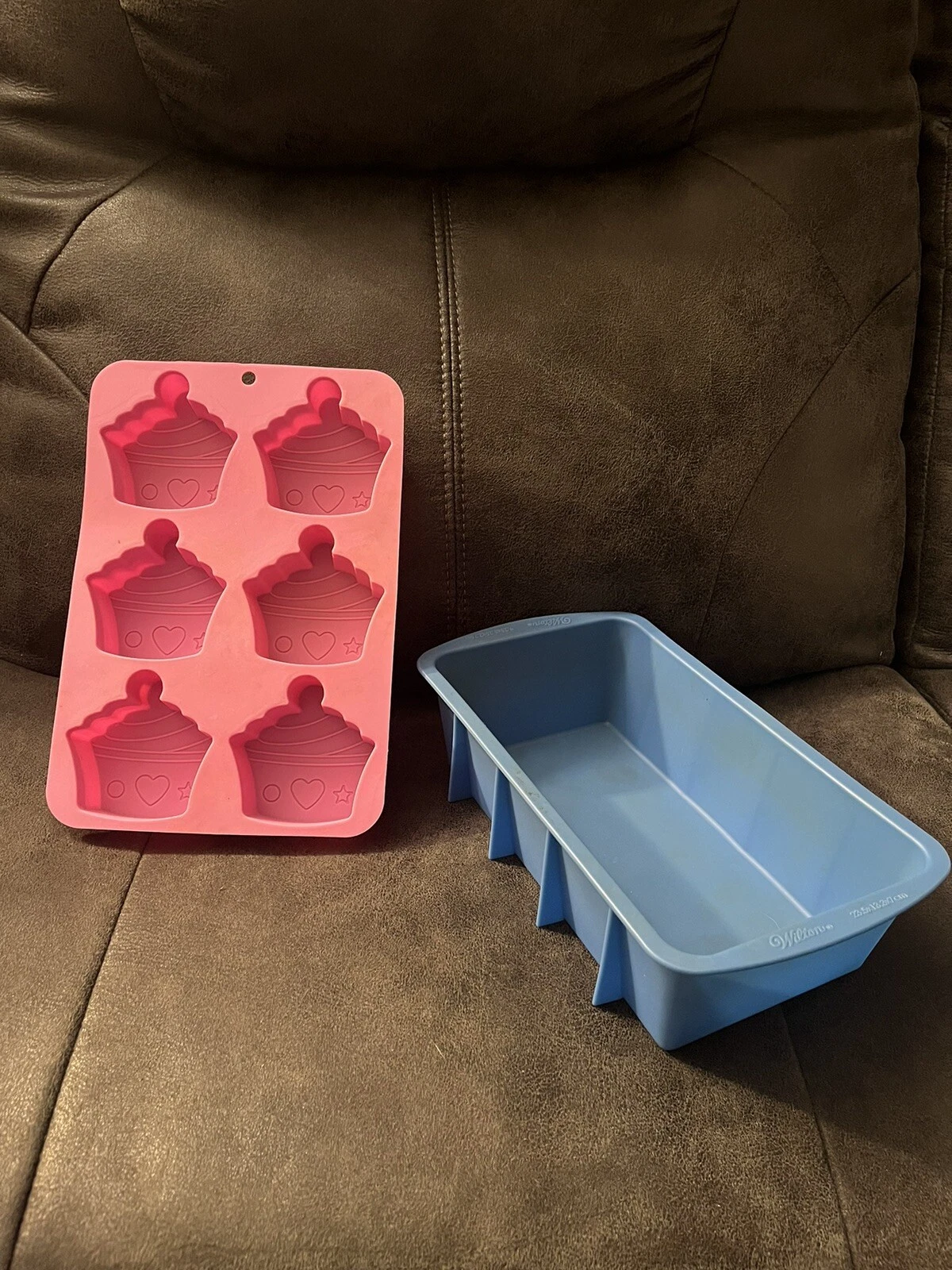 Lot Of 2 Silicone Baking Molds ~ Wilton 9.5x5” Loaf Pan ~ Princess Cupcakes RARE