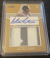 2020 Leaf Perfect Game Autographs Patch Gold Malakhi Knight Auto Patch #5/12