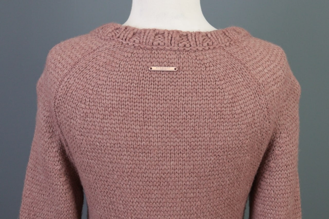 BURBERRY BRIT Pink Wool Knit Long Sleeve A-Line S… - image 11