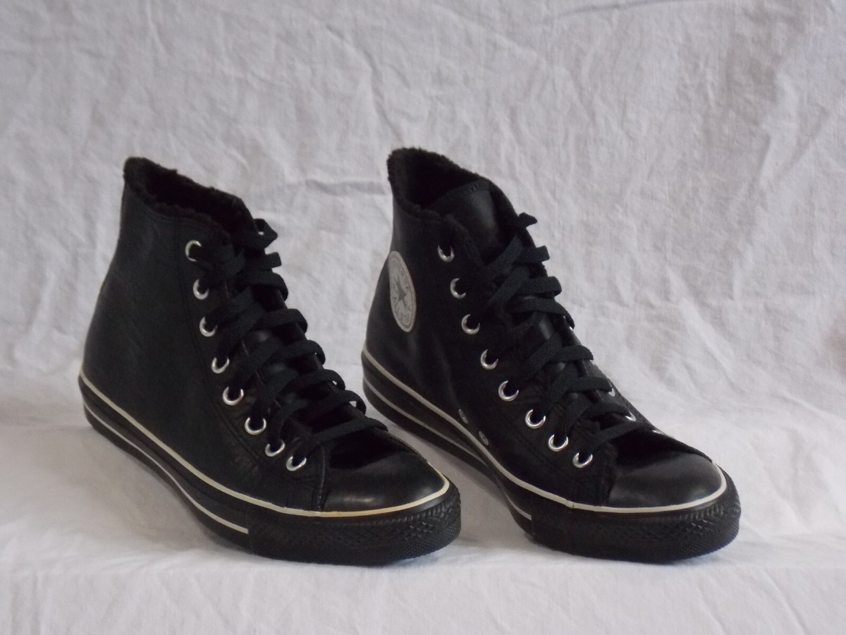 Converse Leather Chuck Taylor All Star Hi-Top lace up Black Mens 8