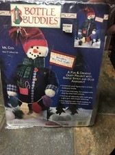 Vintage 1997 Dimensions Bottle Buddies Kit "MR. COOL" Snowman 62124 NIP