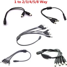 1 Female to 2 3 4 5 8 Male Splitter Plug Cable DC Power for Security camera CCTV