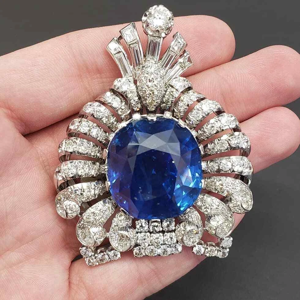 Sapphire brooch pin best sale jewelry