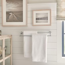 Polished Chrome Bath Double Towel Bar, Double Wall Mount Towel Bar Bath