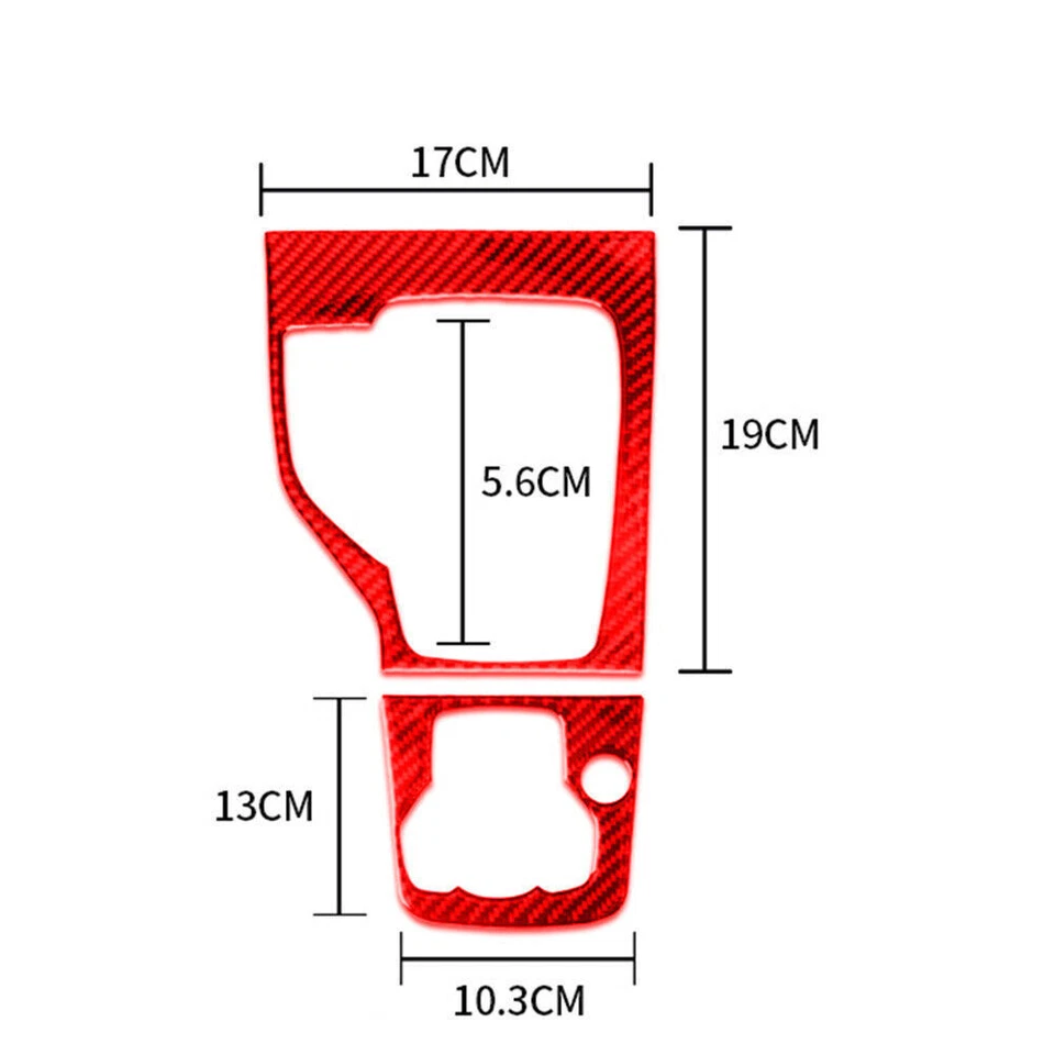 Cubierta de cuadro de cambio de marchas de fibra de carbono rojo 2 piezas para Mazda3 Axela 2013-2016 Foto 2 de 4