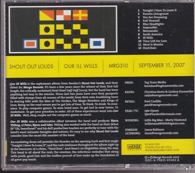 shout out loud our ill wills cd promo