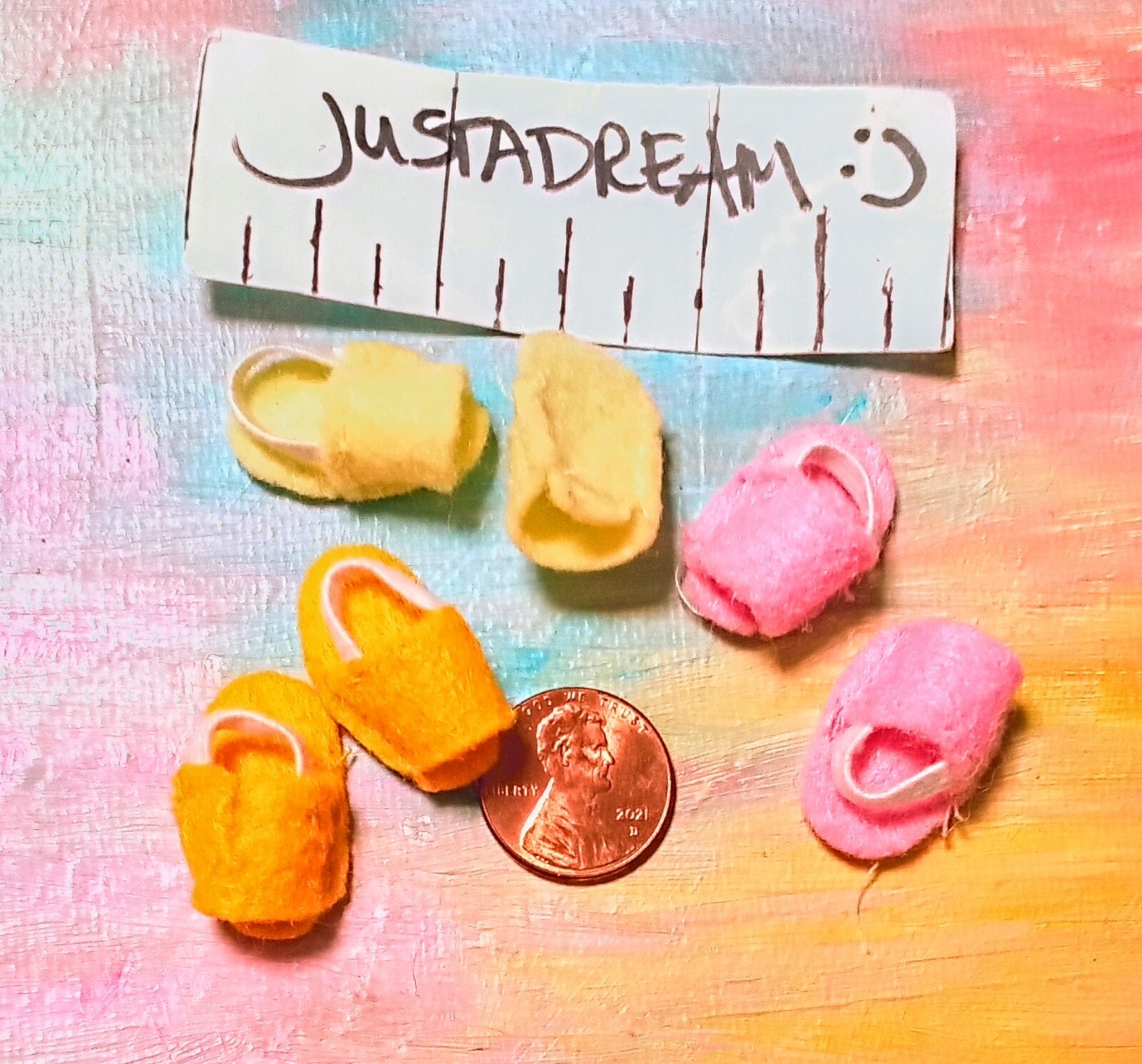 Kelly Chelsea Stacy Doll Clothes *1 pr Felt Apricot Orange Slippers* OOAK?