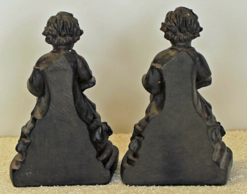 Book Readers Bookends Dark Toned w/Fake Patina Felt Pad Heavy NIB - Picture 3 of 5