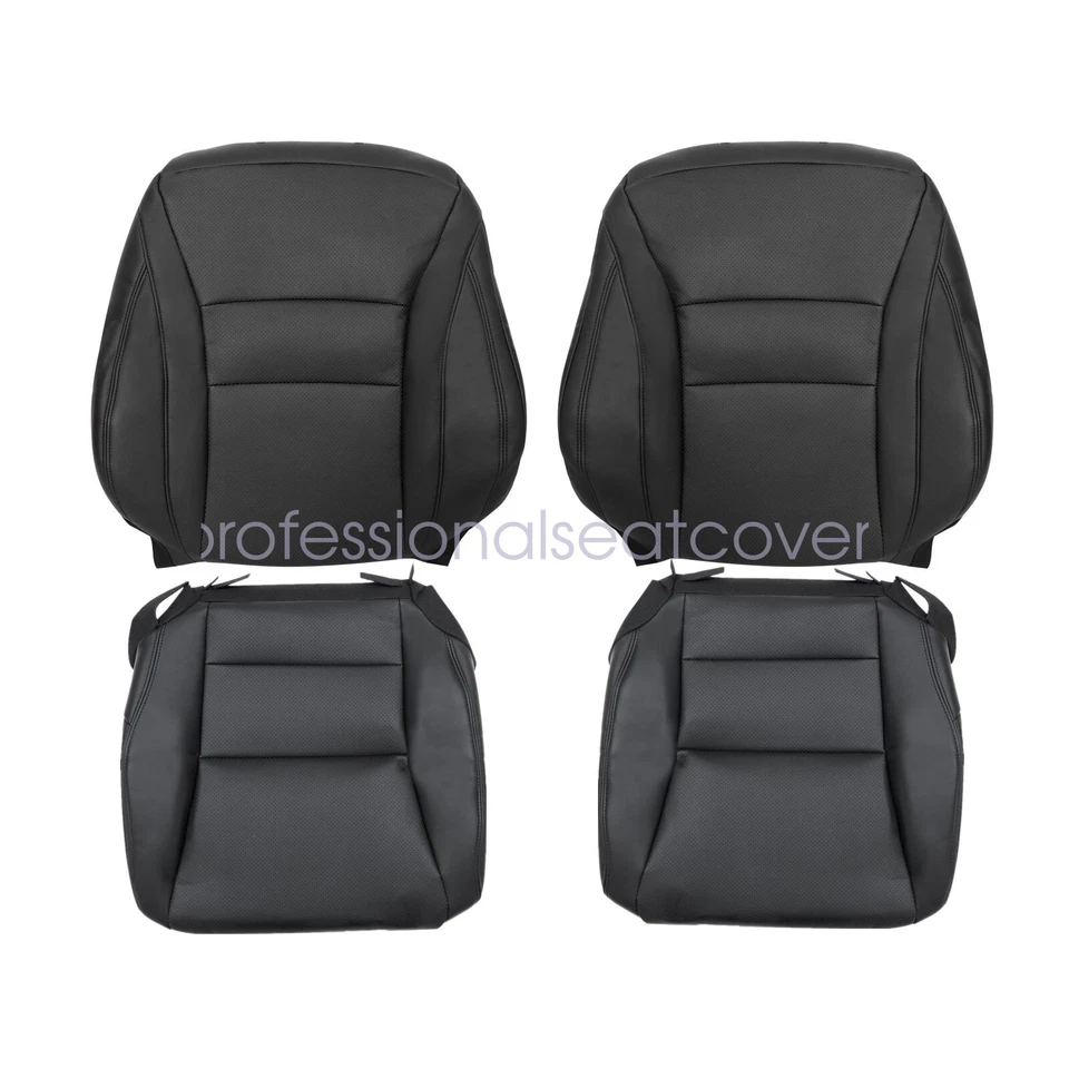 For 2013-2017 Honda ACCORD Both Side Top & Bottom Seat Cover Black Perforated - Image 2 of 4