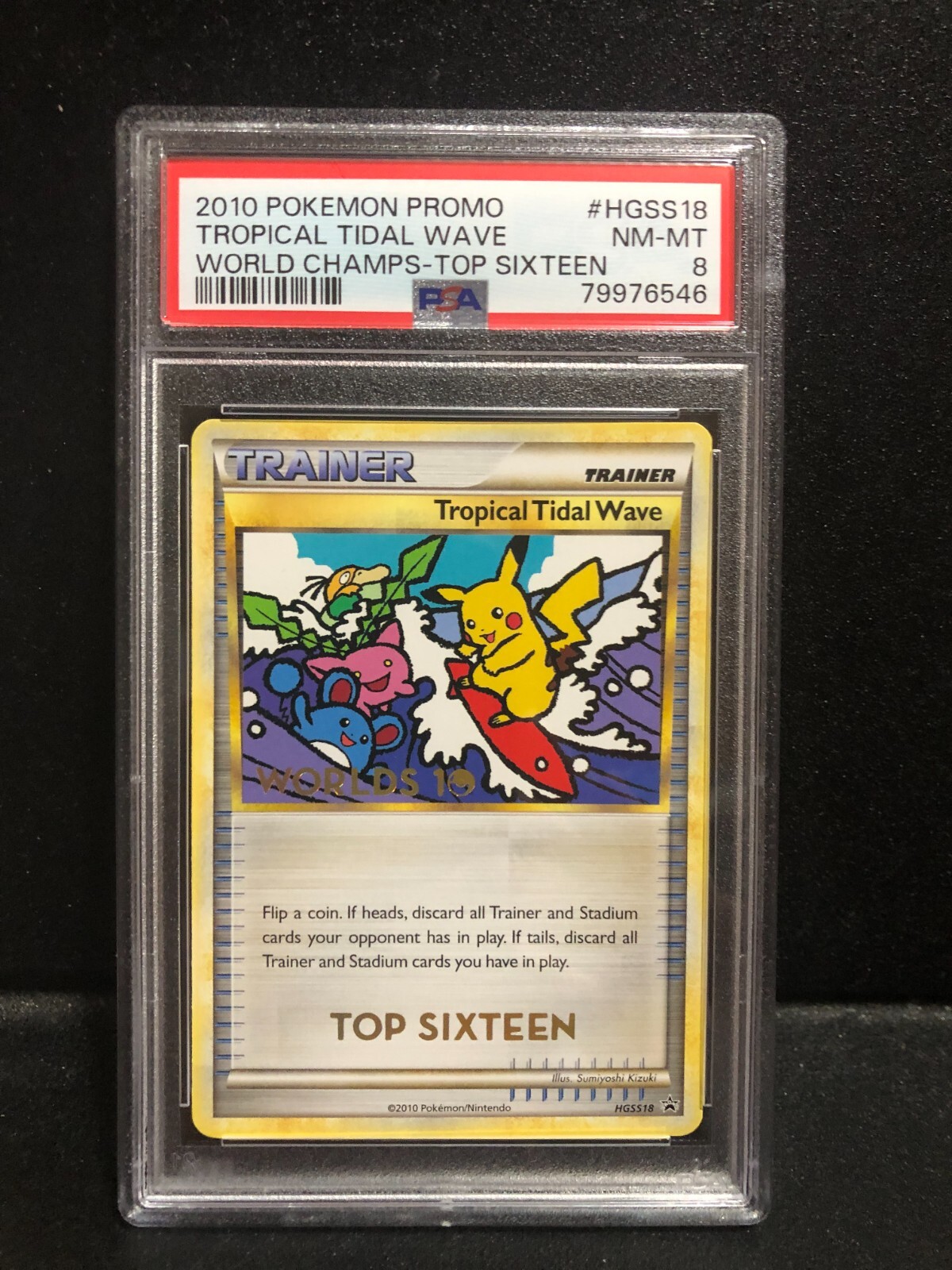 PSA 8 Pokemon Worlds 10 TOP SIXTEEN 16 Tropical Tidal Wave Trophy Card HGSS18