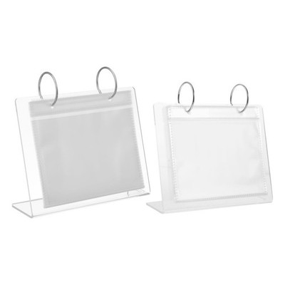 2 Pcs Flip-Fotoalbum Aus Acryl Fotokartenhalter Desktop-Fotohalter