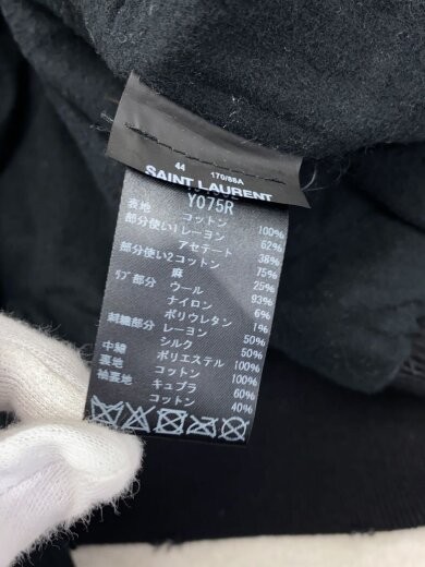 GIACCA BOMBER SAINT LAURENT 17AW RICAMATA TAGLIA 44 cotone nero 494062 Y075R