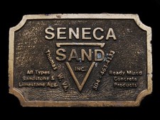 MJ23102 VINTAGE 1970s  SENECA SAND INC.  COMPANY BELT BUCKLE