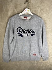 Dickies Casual Sweatshirts Pullover Jumper Size S Womens Grey Logo Long Sleeve
