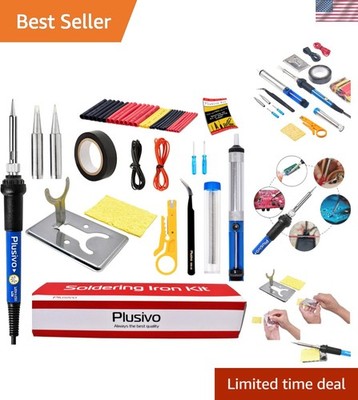 15-in-1 Portable Soldering Iron Kit with Adjustable Temperature for DIY Projects