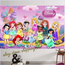 Backdrop Cartoon Princess Birthday Party Photo Background Baby Girls Decorations