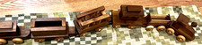 Vintage Handmade Wooden Train Set   1980s Ohio   6 Pieces- Signed   47" 8.54 lbs