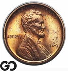 1909 Lincoln Cent Wheat Penny, Key Date, Lustrous Gem BU RB