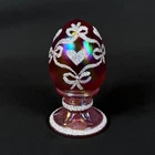 Fenton Hand Painted Cranberry Carnival Glass Egg limited edition 962/2500