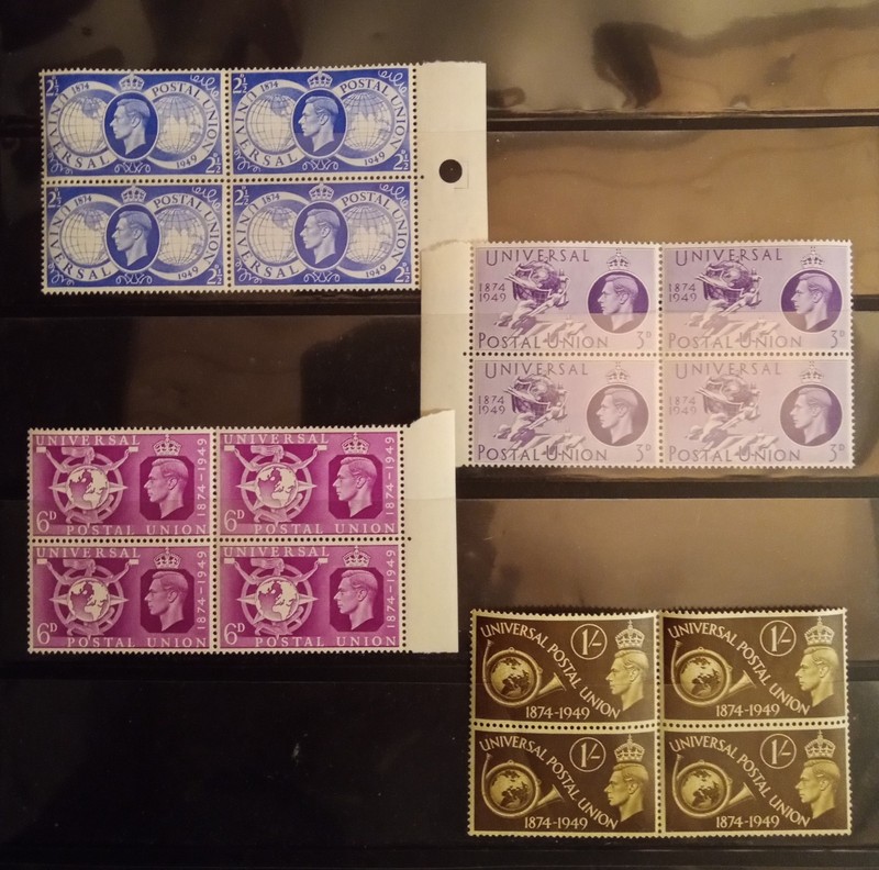 1949 UPU BLOCKS MNH