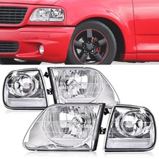 Led Headlights Wclear Corner Lamp For Ford 1999 1997-2003 F150 Truck Expedition