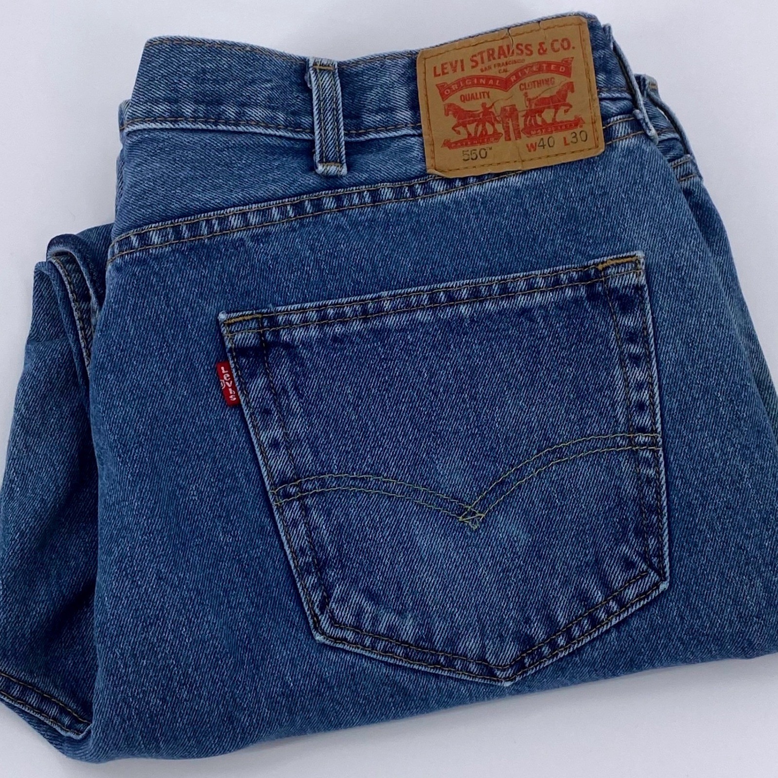 S 40x30(40x29)relaxed Fit Tapered Leg Blue Jeans **flaw