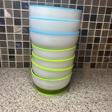 7 Munchkin Stay Put Suction Bowls Blue Green Baby Toddler Feeding Bowls