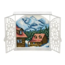 Plastic-Based Embroidery Kit  Winter morning in a chalet  DIY Needlepoint Crafts