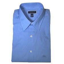 Club Room Men's Regular Fit Solid Dress Shirt, Yacht Blue L 16-16.5 50
