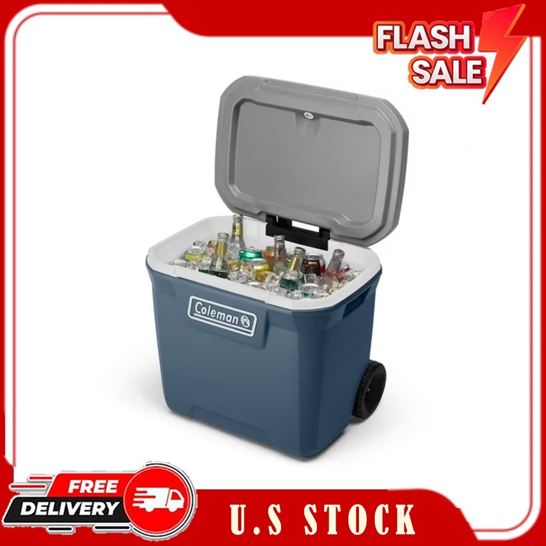 Coleman 316 Series 60QT Hard Chest Wheeled Cooler, Lakeside Blue