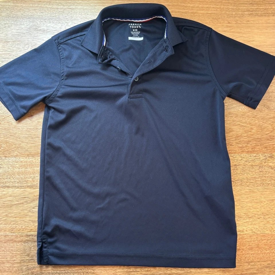 Lote de 2 camisas polo French Toast para niños talla M (8) uniforme escolar verde marino Foto 2 de 4