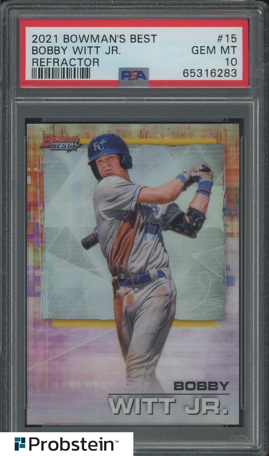2021 Bowman's Best Bobby Witt Jr. RC Rookie REFRACTOR PSA 10