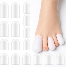 16 PCS Silicone Toe Sleeves Toe Protector Gel Toes Caps for Pain Relief Cushion